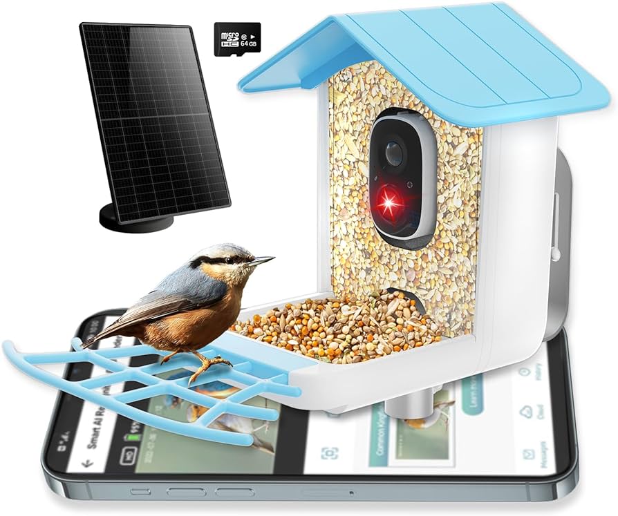 Smart Bird Feeder With Solar Roof